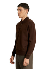 chocolate lab long  sleeve knitted polo