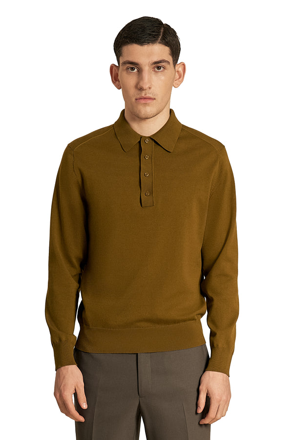 Nuthatch  long  sleeve knitted polo