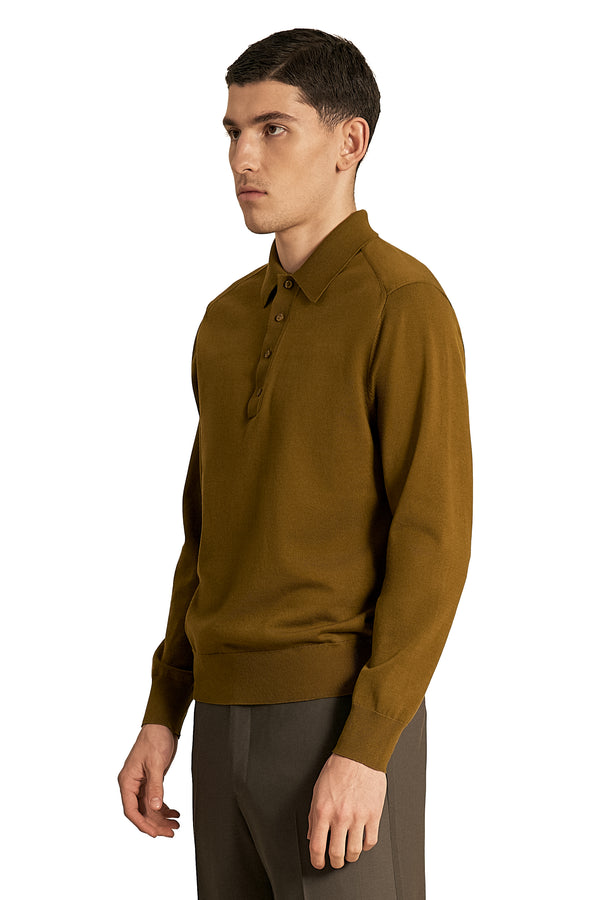 Nuthatch  long  sleeve knitted polo