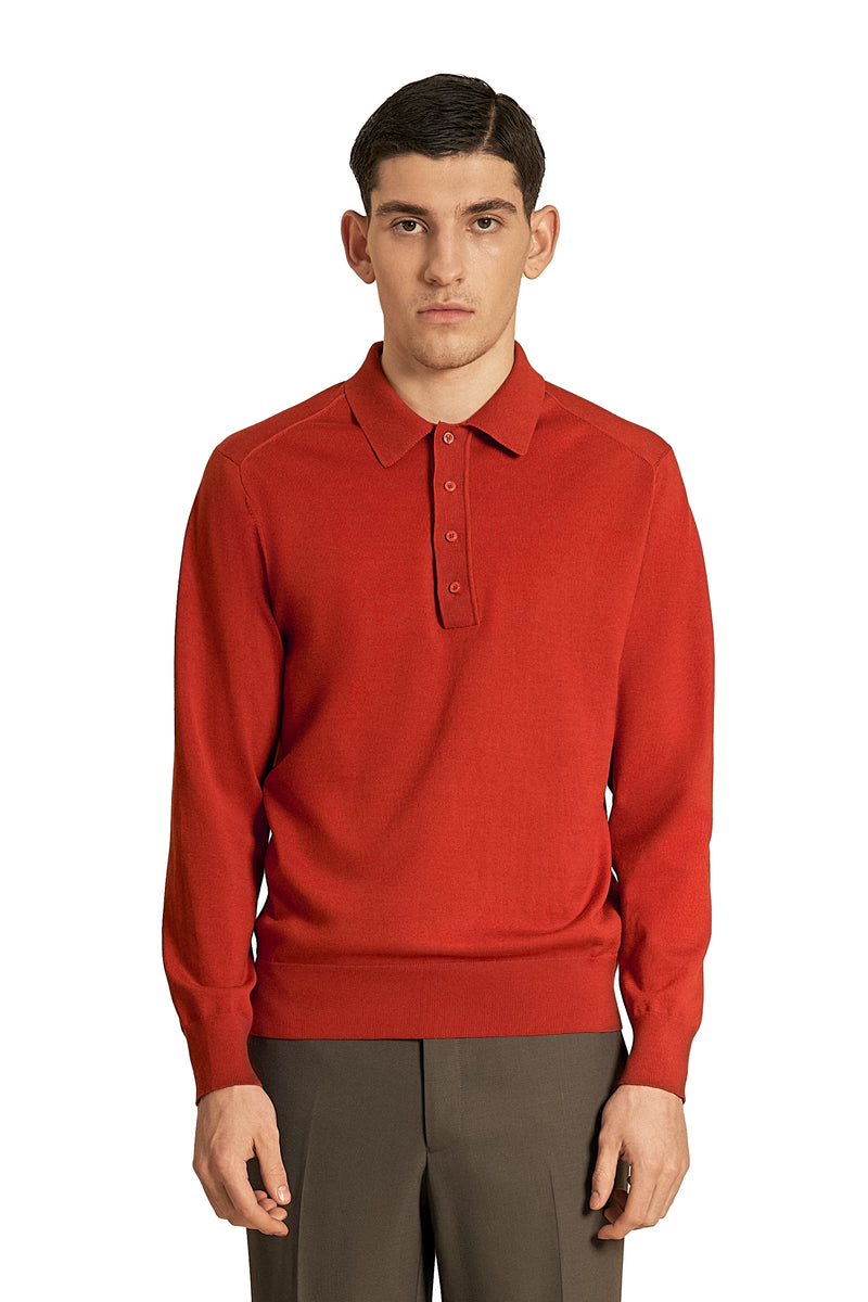 grenadine long  sleeve knitted polo