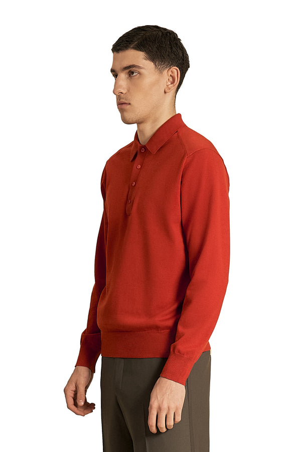 grenadine long  sleeve knitted polo