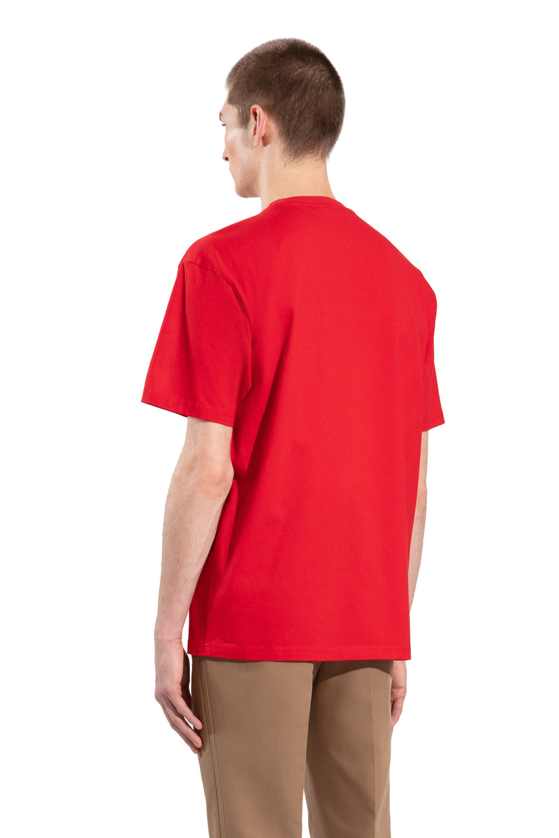 Cotton t-shirt in red cc logo – Carlos Campos New York